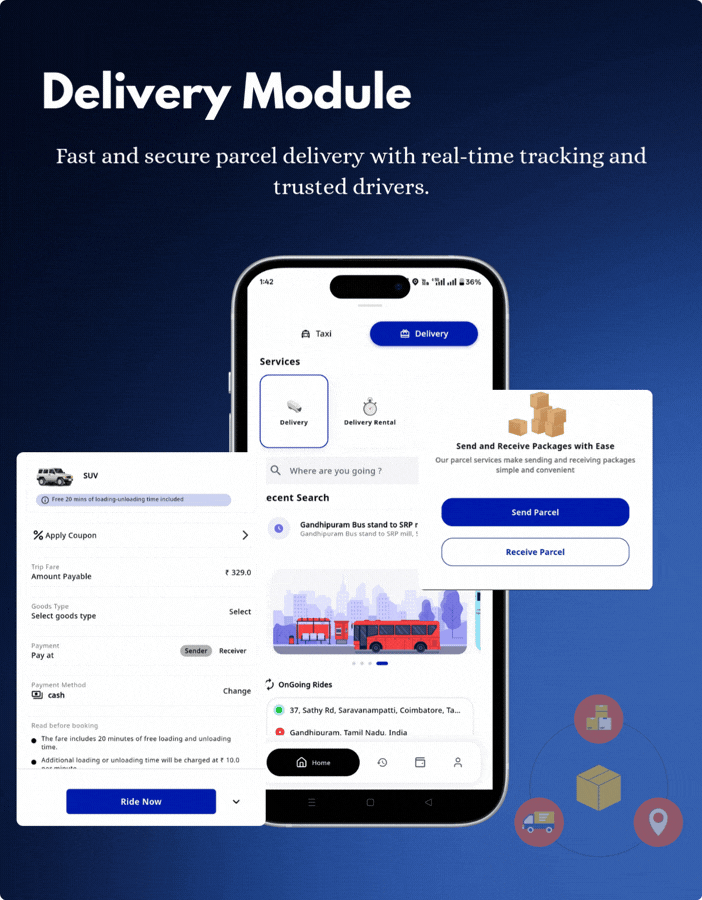 Restart  Taxi & Delivery- Perfect Taxi Solution with Parcel Delivery