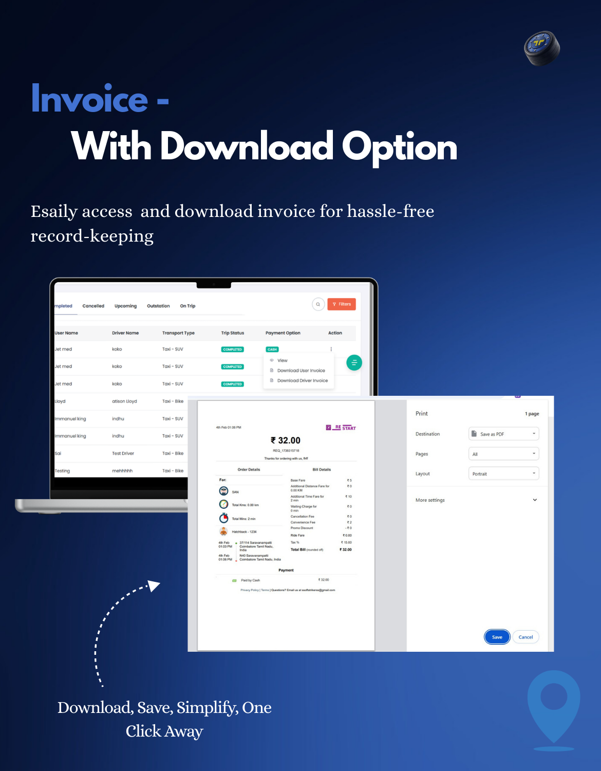 Restart  Taxi & Delivery- Perfect Taxi Solution with Parcel Delivery