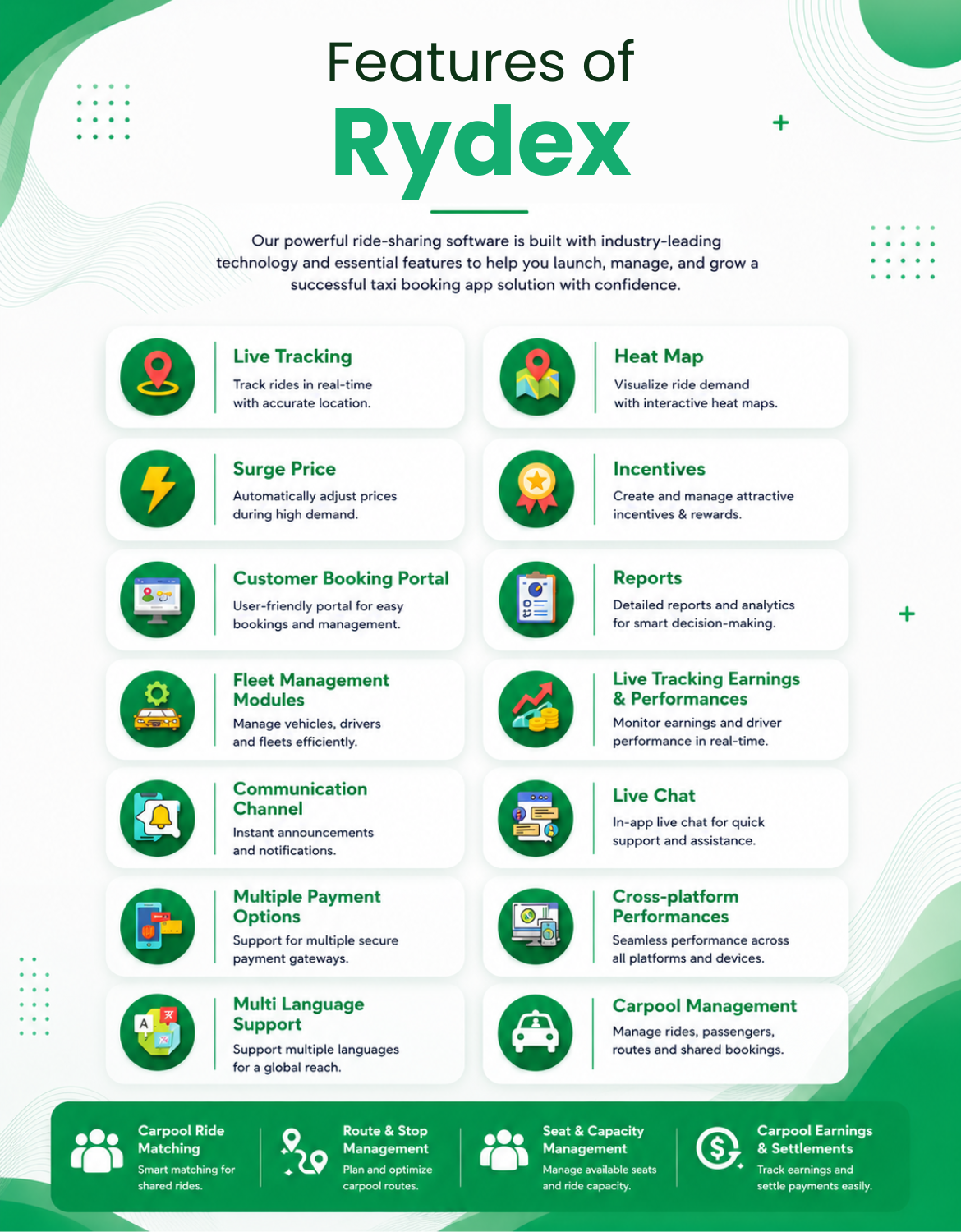Rydex | Taxi And Carpool Ride Sharing Solution
